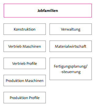 Abbildung 5: Jobfamilien bei der Schlicht und Einfach GmbH